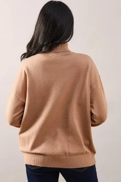 Petite Pocket Front Roll Neck Jumper