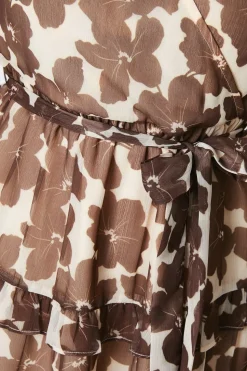 Petite Printed Chiffon Wrap Tier Mini Dress