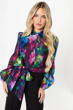 Petite Printed Long Sleeve Wedding Guest Jumpsuit