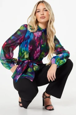 Petite Printed Long Sleeve Wedding Guest Jumpsuit