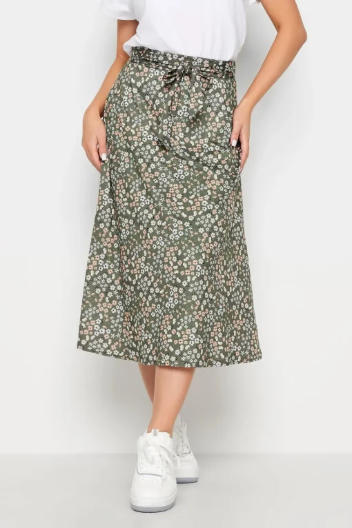 Petite Printed Midi Skirt