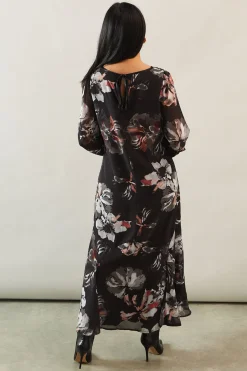 Petite Printed Tie Back Maxi Dress