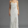 Petite Ruffle Detail Tiered Hem Maxi Dress