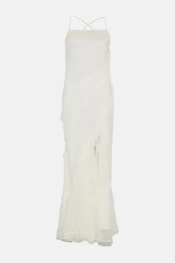 Petite Ruffle Detail Tiered Hem Maxi Dress