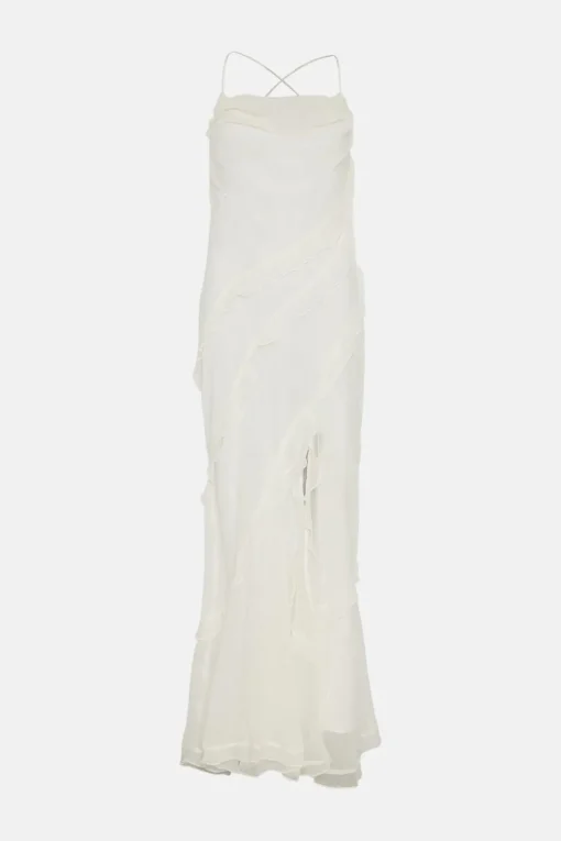Petite Ruffle Detail Tiered Hem Maxi Dress