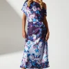 Petite Satin Bias Cut Midi Wedding Guest Dress