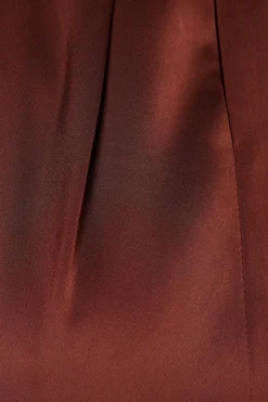 Petite Satin Ruffle Sleeve Midi Dress