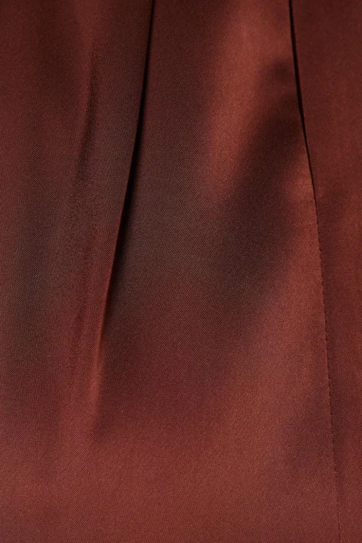 Petite Satin Ruffle Sleeve Midi Dress