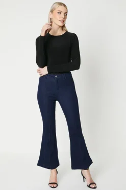 Petite Seam Detail Flare Jean