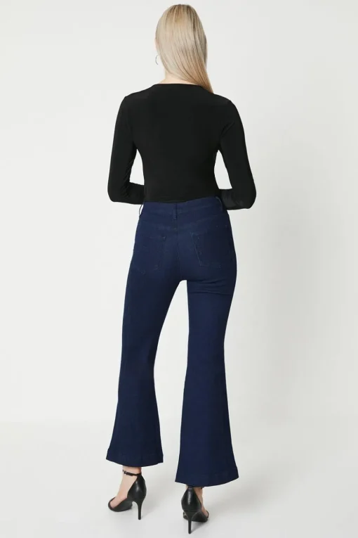 Petite Seam Detail Flare Jean