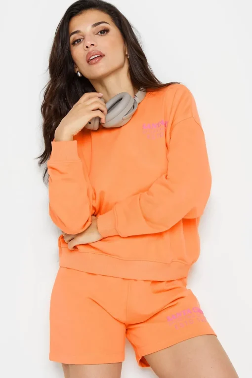 Petite Slogan Jogger Shorts