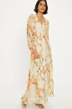 Petite Soft Floral Detail Cut Out Maxi Dress