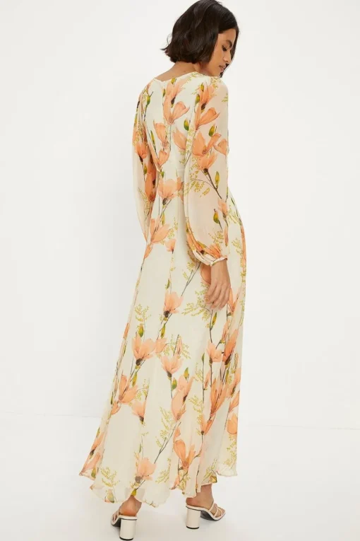 Petite Soft Floral Detail Cut Out Maxi Dress