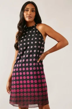 Petite Spot Halterneck Shift Dress