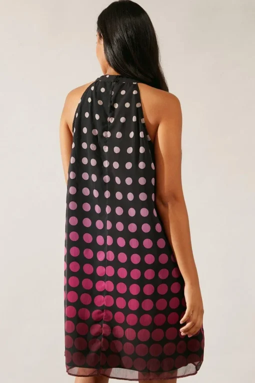 Petite Spot Halterneck Shift Dress