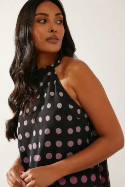 Petite Spot Halterneck Shift Dress