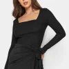 Petite Square Neck Long Sleeve Top