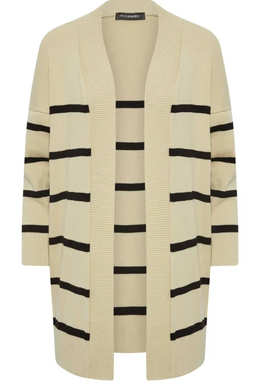 Petite Stripe Midi Cardigan