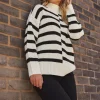 Petite Stripe Turtle Neck Jumper