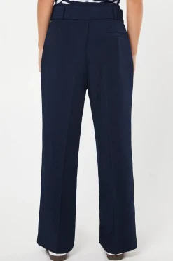 Petite Tab Belted Straight Leg Trouser