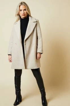 Petite Teddy Boyfriend Coat