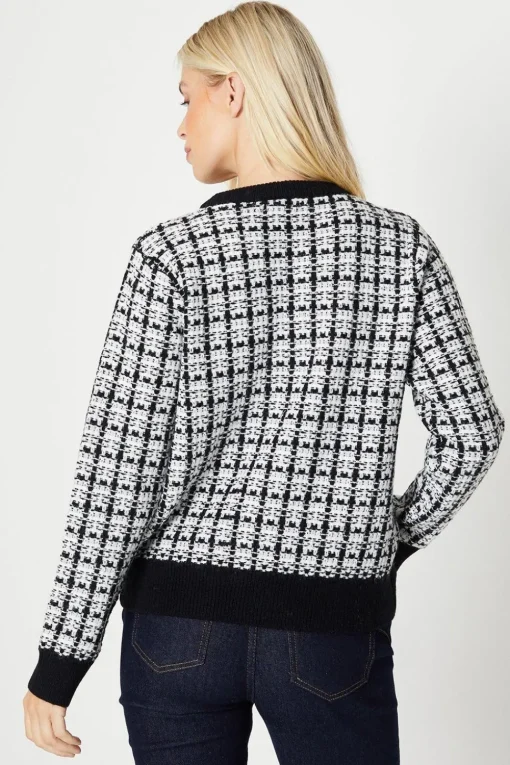 Petite Tweed Button Front Cardigan