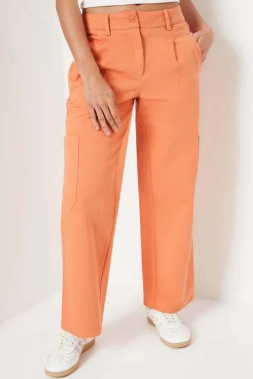 Petite Twill Cargo Pocket Detail Trouser