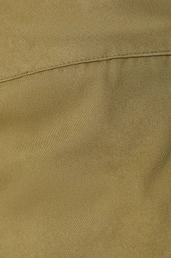 Petite Twill Turn Up Hem Straight Leg Trouser