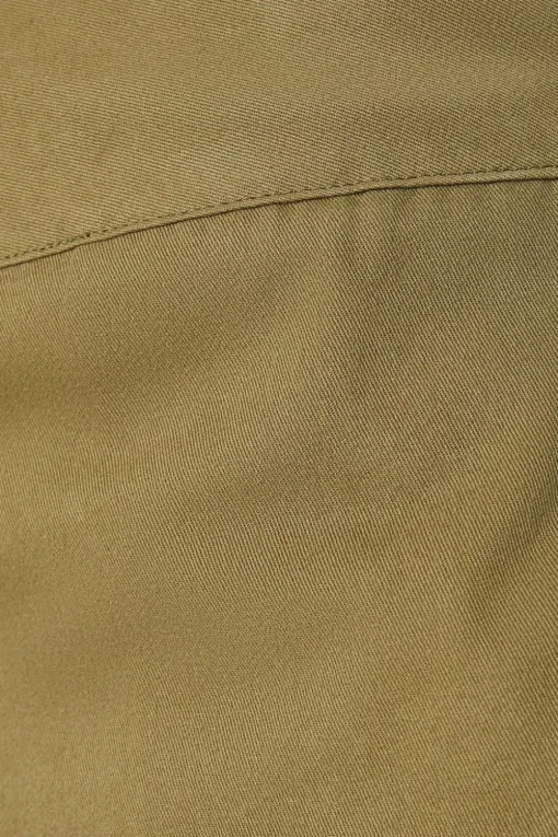 Petite Twill Turn Up Hem Straight Leg Trouser