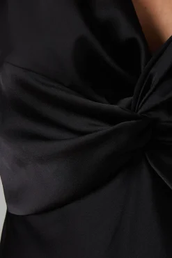 Petite Twist Front Angel Sleeve Maxi Bridesmaids Dress