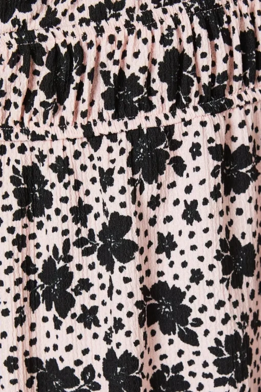 Petite Waist Detail Puff Sleeve Mini Dress
