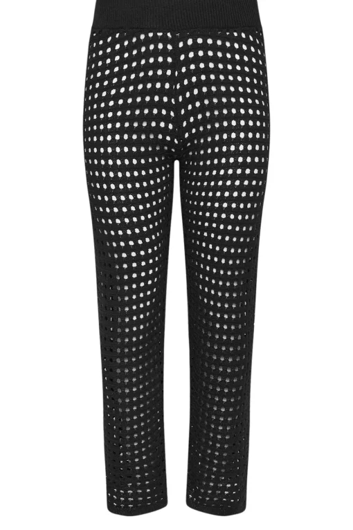 Petite Wide Leg Crochet Trousers