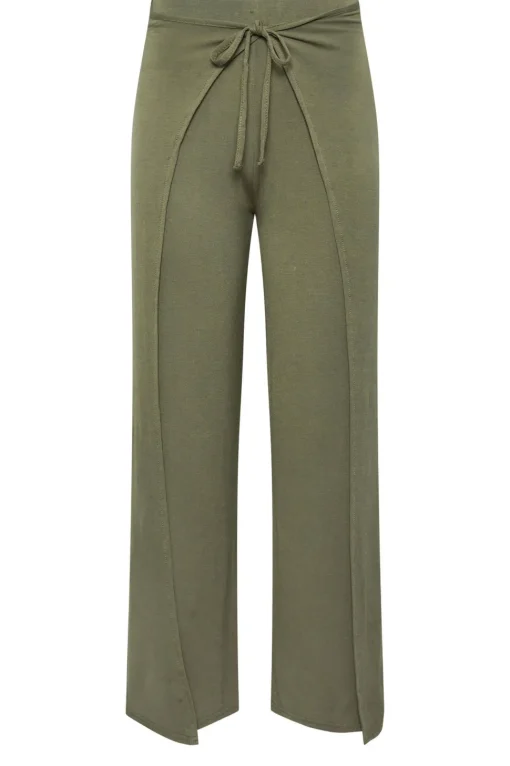 Petite Wide Leg Wrap Trousers
