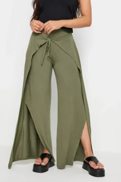 Petite Wide Leg Wrap Trousers