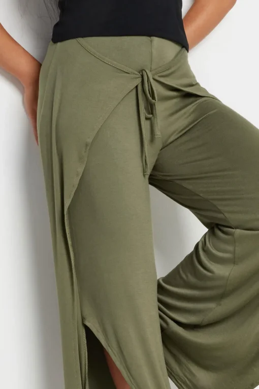Petite Wide Leg Wrap Trousers