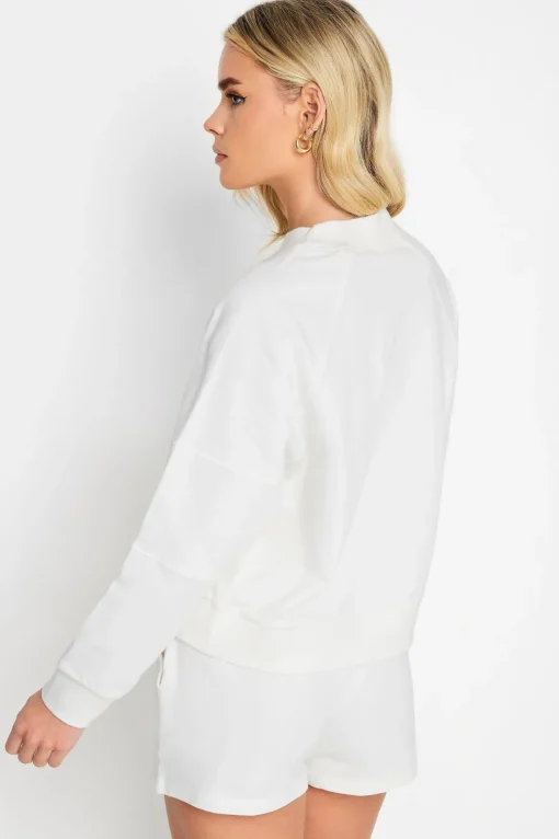 Petite 'Sporty Season' Slogan Cropped Sweatshirt