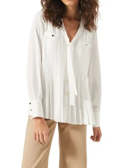 Philippa Pleated Blouse-Plain
