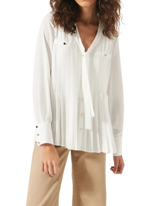 Philippa Pleated Blouse-Plain