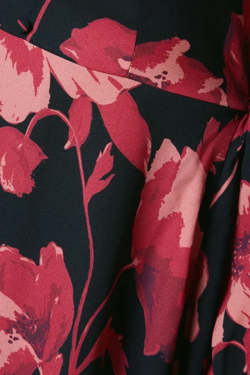Pink Large Floral button front mini dress