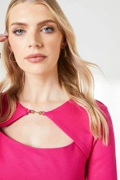 Pink Trim Detail Ponte Top