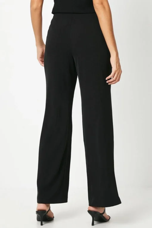 Pintuck Front Straight Leg Trouser With Split