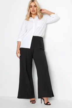 Pintuck Wide Leg Trousers