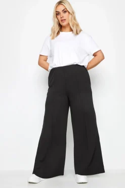 Pintuck Wide Leg Trousers