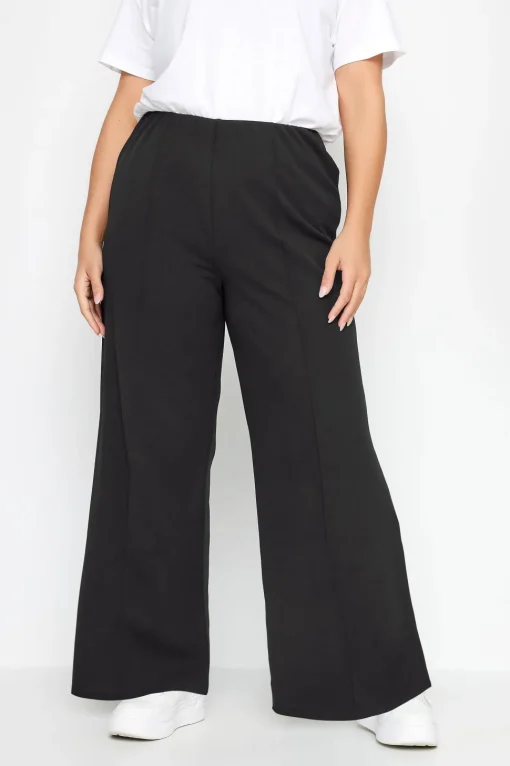 Pintuck Wide Leg Trousers