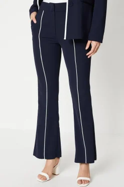 Pipe Detail Bootcut Leg Trouser