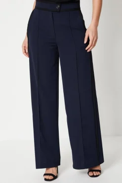 Pipe Detail Wide Leg Trouser
