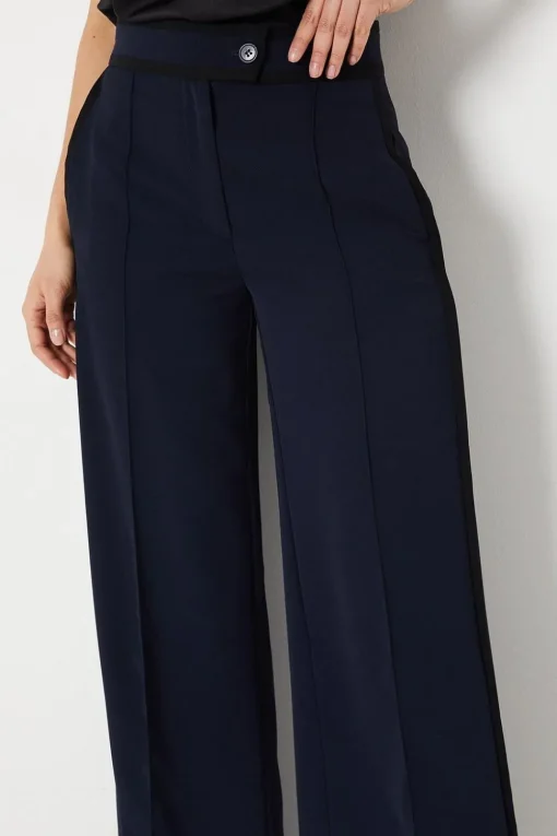 Pipe Detail Wide Leg Trouser