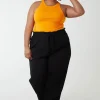 Plain Elasticated Waist Plisse Culottes