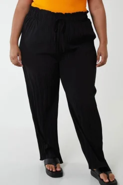 Plain Elasticated Waist Plisse Culottes