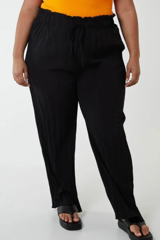 Plain Elasticated Waist Plisse Culottes